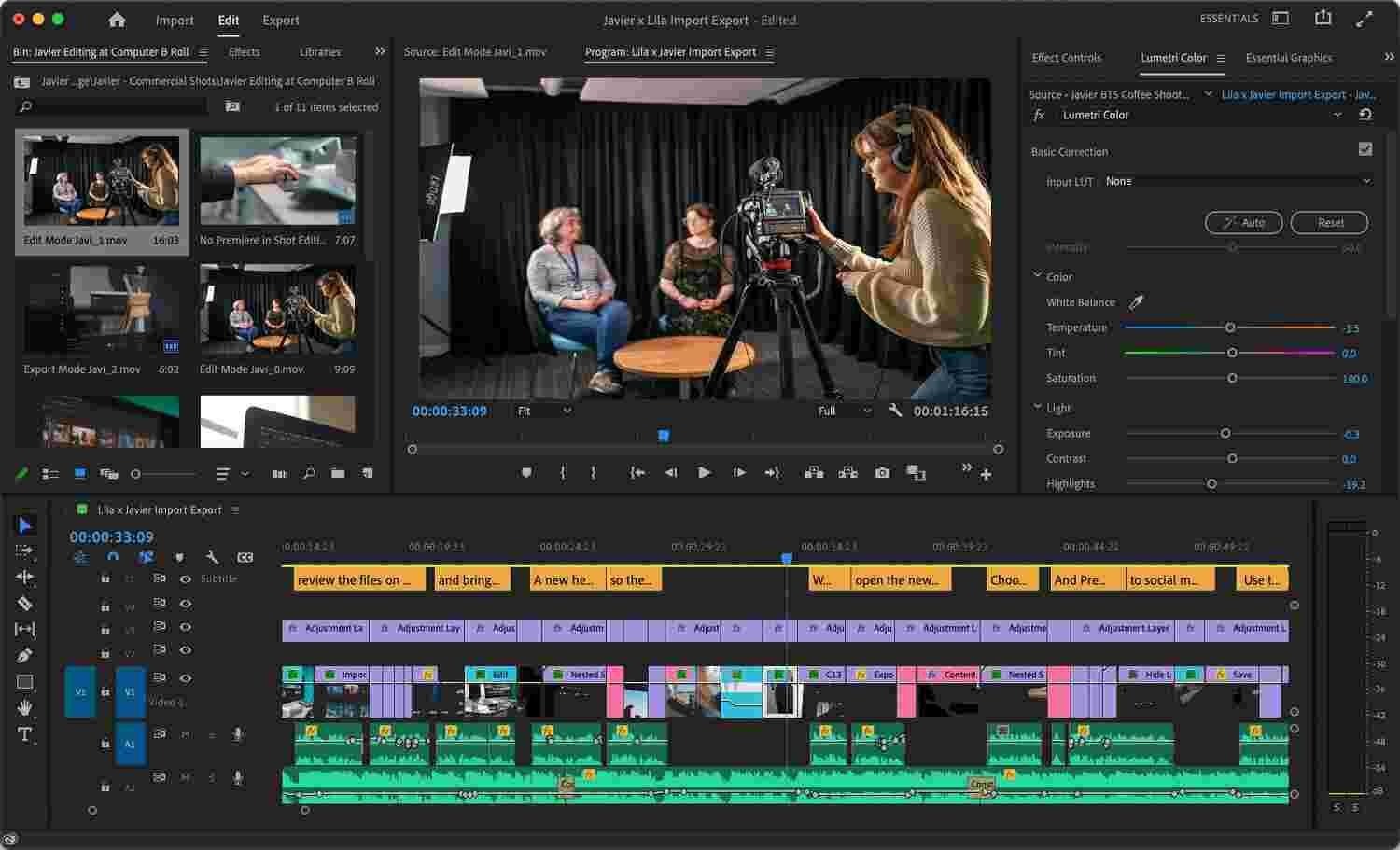 Premiere Pro Lumetri Color Screenshot